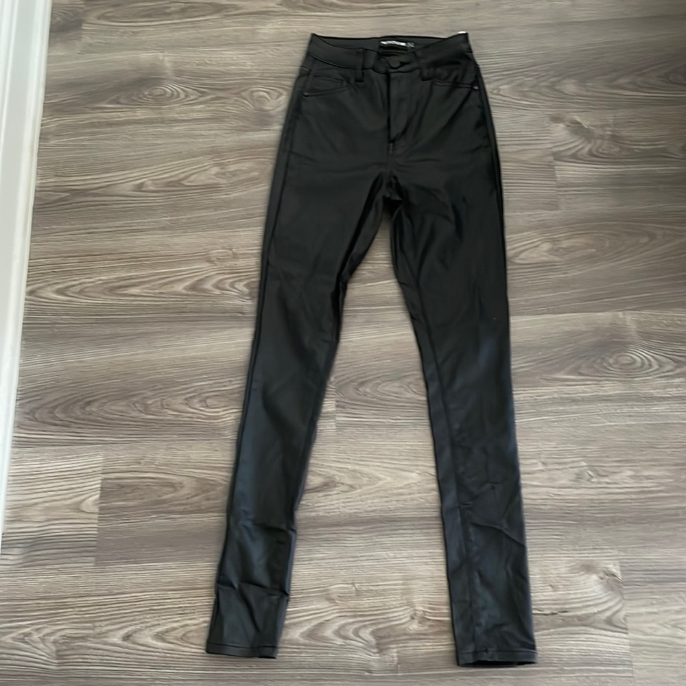 Pretty little thing black leather pants